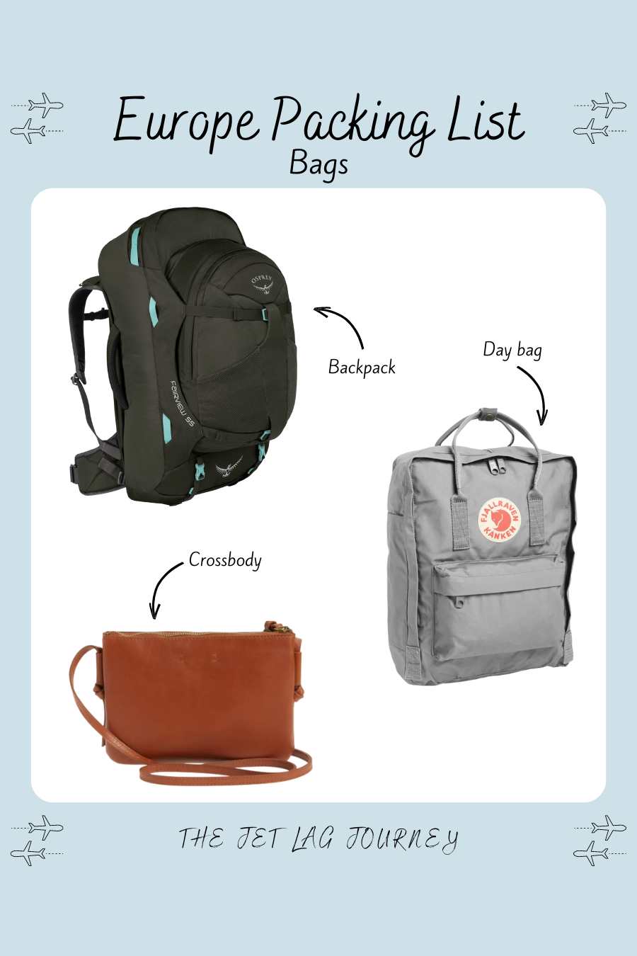 Bags for Backpacking Europe Packing List