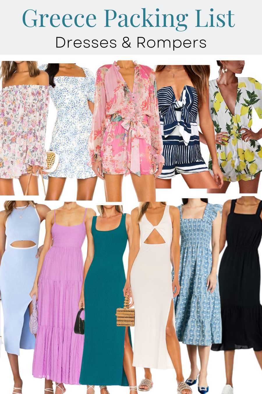 Greece packing list dresses and rompers