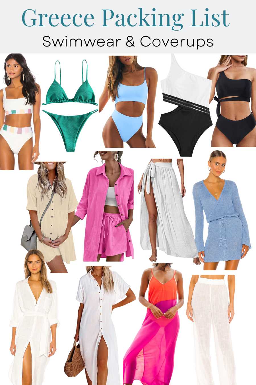 Greece packing list swimwear and coverups