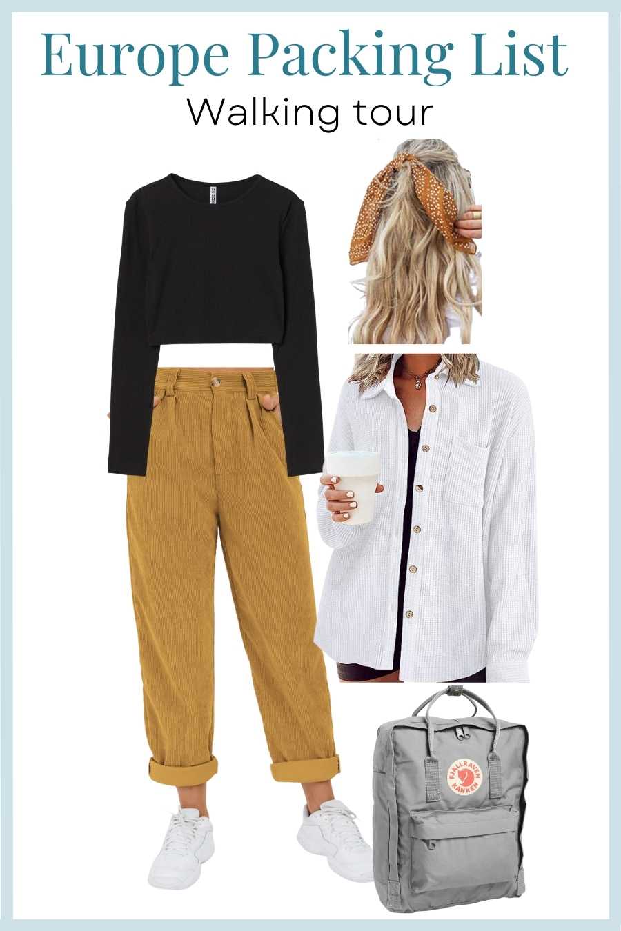 Spring in Europe packing list walking tour outfit