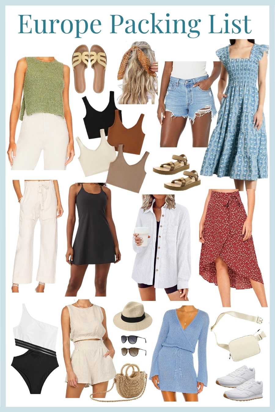 Summer in Europe packing list clothes