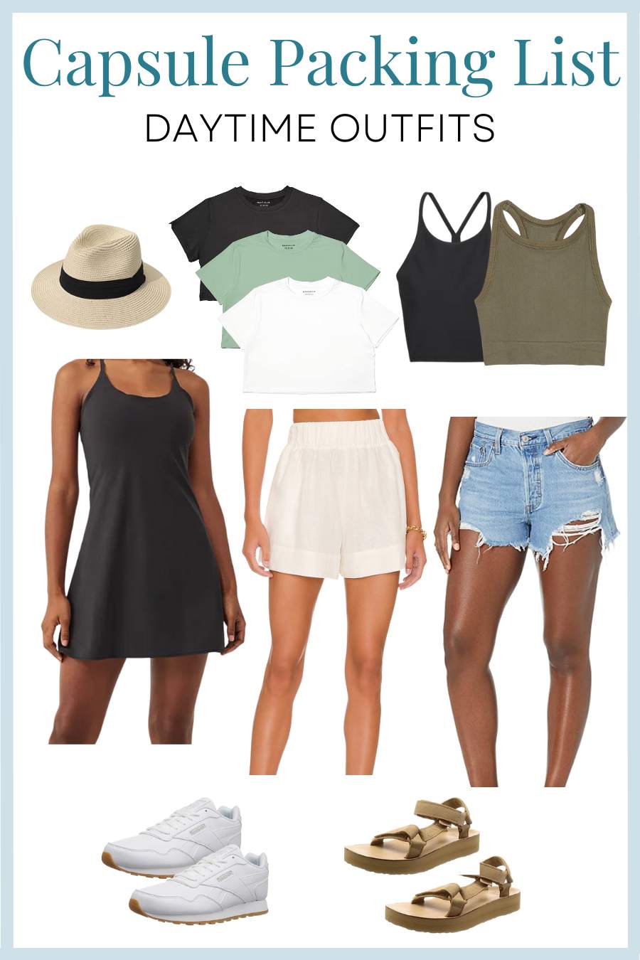 Summer capsule packing list daytime outfit